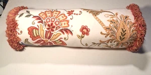 Rosenbaum Home Nackenstützkissen Fransen Quaste Jakobin Paisley Blumen rot blau - Bild 1 von 8