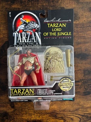Figura de acción Tarzán Lord of the Jungle 1995 Tarzán City of Gold NUEVO SELLADO Foto 1 de 2