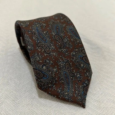 Corbata de seda Hardy Amies para hombre estampado de cachemira corbata de negocios preppy Londres vintage Foto 1 de 4