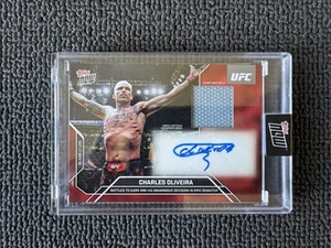 2024 UFC Topps NOW CHARLES OLIVEIRA UFC 309 Red 1/10 Mat Relic Auto - Bild 1 von 2