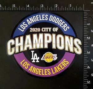 City Of Champions - LA Lakers x LA Dodgers Roundabout Vinyl Sticker 2020 Finals - Picture 1 of 1