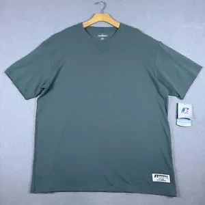 Russell Athletic Men's XL Green Cotton Performanc Short Sleeve Workout Tee Shirt - Picture 1 of 8