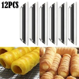 12x EDELSTAHL Cannoli Schillerlockenform Spritztüllen Schaumrollen Sahnerollen - Bild 1 von 12