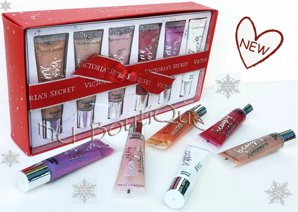 1 VICTORIAS SECRET HOLIDAY BEAUTY RUSH 6PC FULL SIZE FLAVORED LIP GLOSS GIFT SET - Image 1 of 1