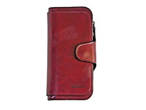 Herren Geldbörse Große Kapazität Mehrere Kartenfächer Lang Portemonnaie Business Clutch Burgan - Bild 1 von 13