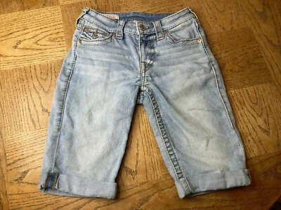 True Religion Jeans Denim Shorts Jennie Cutoffs Blue Womens Size 25 Flap Pocket - Image 1 of 4