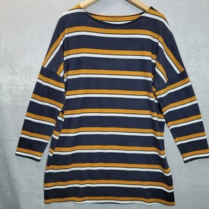 F&F Knee Length Shift Dress Women Size 16 Multicolour Stripes Long Sleeve - Picture 1 of 8