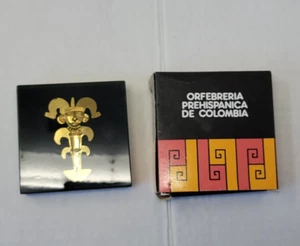 Prehispanic Paperweight Gold Work Columbian Goldsmiths Reproduction With Box. - Picture 1 of 13