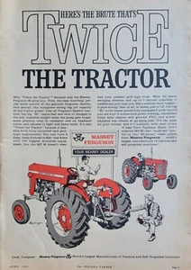 Anuncio agrícola Massey Ferguson MF 85 ""Dos veces el tractor"" Bruce Bomberger 1961 - Imagen 1 de 1