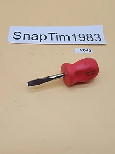 Snap-on Tools SGD1 Flat/Slotted Red Hard Stubby Handle 3.5" USA - Foto 1 di 4