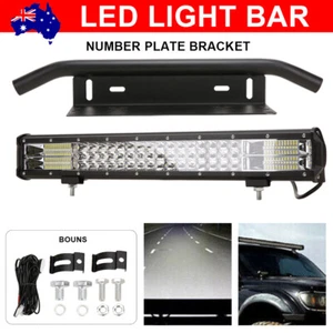 20'' LED Light Bar Spot Flood Driving Lamp Offroad 4WD SUV + Number Plate Wiring - Picture 1 of 12
