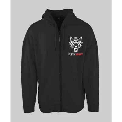 PLEIN SPORT ZIPPED  HOODIE-BLACK/RED. - Image 1 of 2