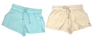 Roxy Check Out Fleece Shorts NWT L or XL Color Choice Blue or Cream Women's - Picture 1 of 12