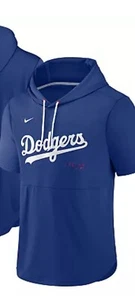 NWT Los Angeles Dodgers Lightweigt Nike Pullover Short Sleeve Hoodie Mens Small - Picture 1 of 1