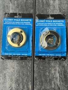 Closet Rod Pole Socket Flange Gold Color (Set Of 2) FREE SHIPPING. - Picture 1 of 4