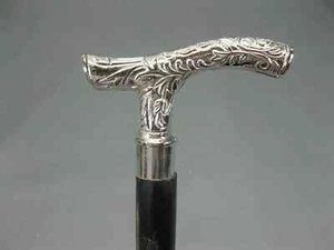 Vintage Silver Plated Brass Derby Handle Wooden Walking Stick Cane Handmade Gift - Picture 1 of 5