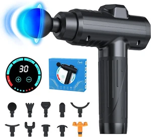Massage Gun Deep Tissue, Portable Muscle Massage Device with 10 Massage Heads, 2 - Picture 1 of 8
