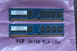 NANYA 2 GB (2X1GB) DDR2 PC2-6400, 1RX8 EACH MODULE, NON ECC - Picture 1 of 3