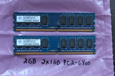 NANYA 2 GB (2X1GB) DDR2 PC2-6400, 1RX8 EACH MODULE, NON ECC - Image 1 of 3