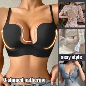 Multiway Stap Women Push Up Deep U Plunge Bra Dress Backless Brassiere Underwear - Picture 1 of 28