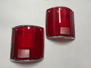 1973-1991 Chevrolet C10 K10 GMC Tail Lights Taillamps w/chrome Bezel Pair Set - Picture 1 of 3