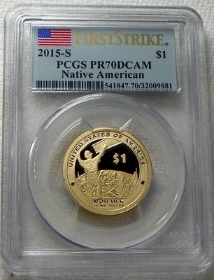 2015-S PROOF Sacagawea Native American Dollar Coin PCGS PR70DCAM - FIRST STRIKE - Image 1 of 2