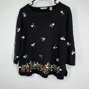 Bechamel Petites Women's Sweater Embroidered Strawberry Size PM - Bild 1 von 4