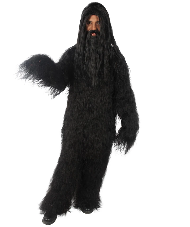 Hairy Bigfoot Horror Halloween Costume, Wig Beard Mustache Set for Cosplay Party - Image 1 of 4