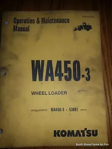 KOMATSU WA450-3 OPERATORS MANUAL ASN SEAM020900 WHEEL LOADER - Imagen 1 de 1