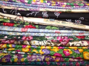 PANSY FLOWER garden VIOLET spring Cotton FABRIC U-Pick HALF YARD 1/2 yd - Picture 1 of 31