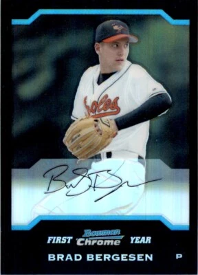 2004 Bowman Chrome Brad Bergesen 100 Baseball Cards #BDP80 - Image 1 of 2