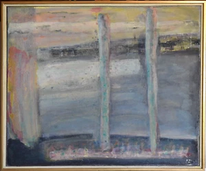 Art Singulier Norvège  ARNE JAN ESPELAND  « Sur la rive »  1992/97   Dim.70 X 85 - Imagen 1 de 7