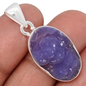 Natural Extreme Rare Grape Chalcedony - Indonesia 925 Silver Pendant CP68065 - Picture 1 of 1