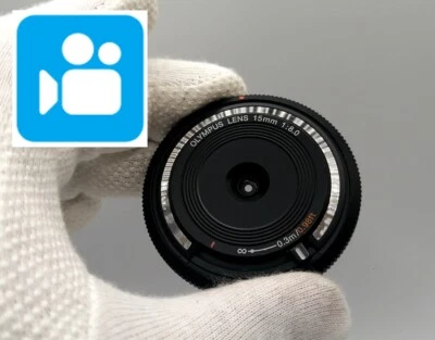 🎦👀✨MINT✨ Olympus BCL-1580 Black 15mm f/8 Micro Four Thirds Lens From JAPAN - Image 1 of 4