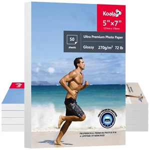 200 PK Koala Ultra Premium Glossy Photo Paper 5x7 72lb Inkjet Printer HP Canon - Picture 1 of 11