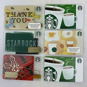 Starbucks Gift Card Collection Rare Lot Of  ( 6 ) Cards Used Empty  - Picture 1 of 2