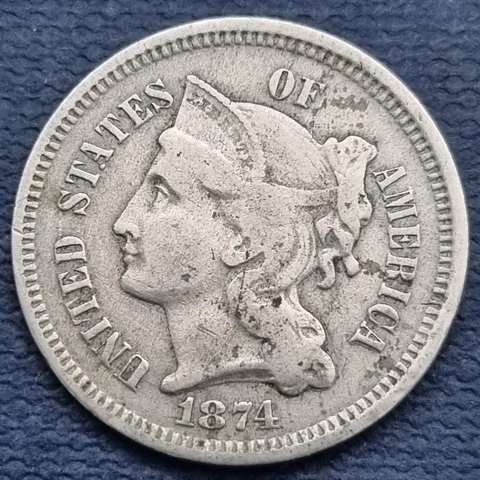 1874 Three Cent Nickel 3c Better Grade #58383 Cover
