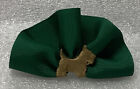Vintage Green Fabric Dog Pin Brooch