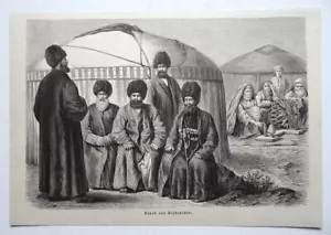 Typen aus Afghanistan. Holzstich von 1885 - Bild 1 von 1