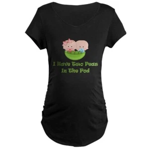 CafePress Two Peas Twin Maternity Maternity T Shirt Maternity Shirt (833283165) - Picture 1 of 14