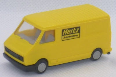 PRALINE fourgon FIAT 242  " HERTZ "  en HO 1:87eme - Photo 1/2