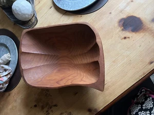 Walnussholz Servier Salat Obst Schale Holz. Handgeschnitzt 15 Zoll - Bild 1 von 4