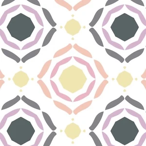 Emilia Medallion Double Gauze White Fabric by The Yard - Picture 1 of 2