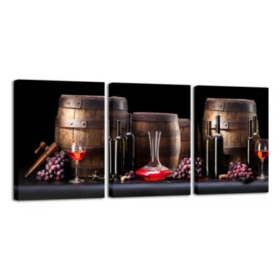 Canvas Print Painting Picture Wall Art Home Cafe Bar Decor Photo Wine Barrel