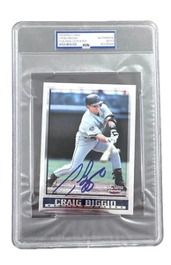CRAIG BIGGIO 🔥 Signed 1998 Topps Chrome Card Jumbo Houston Astros Slab HOF - Picture 1 of 4