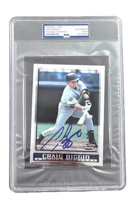 CRAIG BIGGIO 🔥 Signed 1998 Topps Chrome Card Jumbo Houston Astros Slab HOF - Image 1 of 4