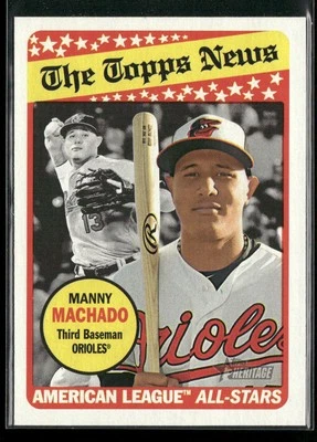 2018 Topps Heritage Manny Machado #292 Baltimore Orioles - Image 1 of 2