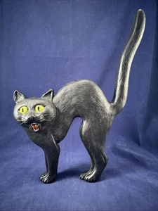 Vintage Don Federstein schwarze Katze Blasform gelbe Augen Halloween Outdoor Deko - Bild 1 von 16