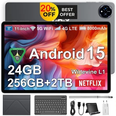 2025 PAD Tablet Android 15 24GB RAM+256GB 80000mAh 11 Zoll 13MP+8MP 5GWIFI USB-C - Bild 1 von 4