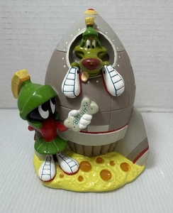 Looney Tunes WB 1996 Rocket Spaceship Marvin The Martian & K-9 Dog Piggy Bank - Picture 1 of 8